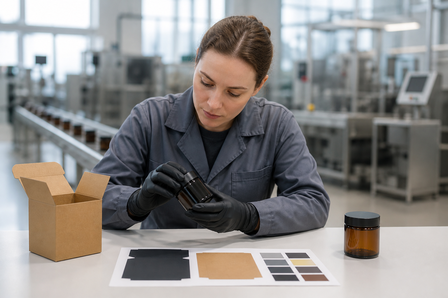 1788591564318304.png quality control inspection of child resistant glass jars at a cannabis packaging factory.png